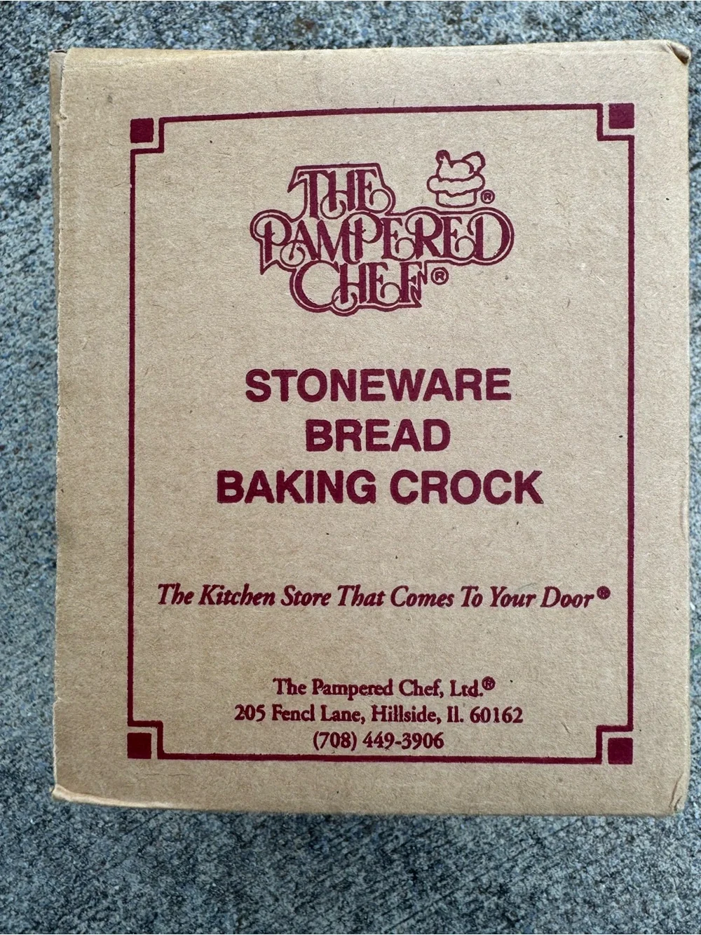 Vintage 1992 Pampered Chef Stoneware Bread Baking Crock USA Box Recipe